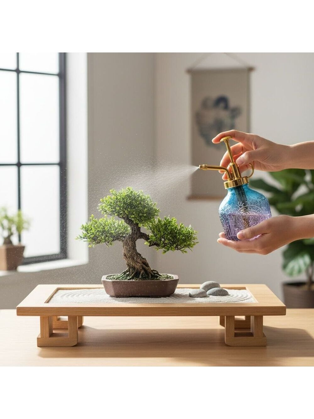 Blue Purple Glass Plant Mister Spray Bottle 6oz Orchid Bonsai Air Plant Mister - Picture 4 of 12